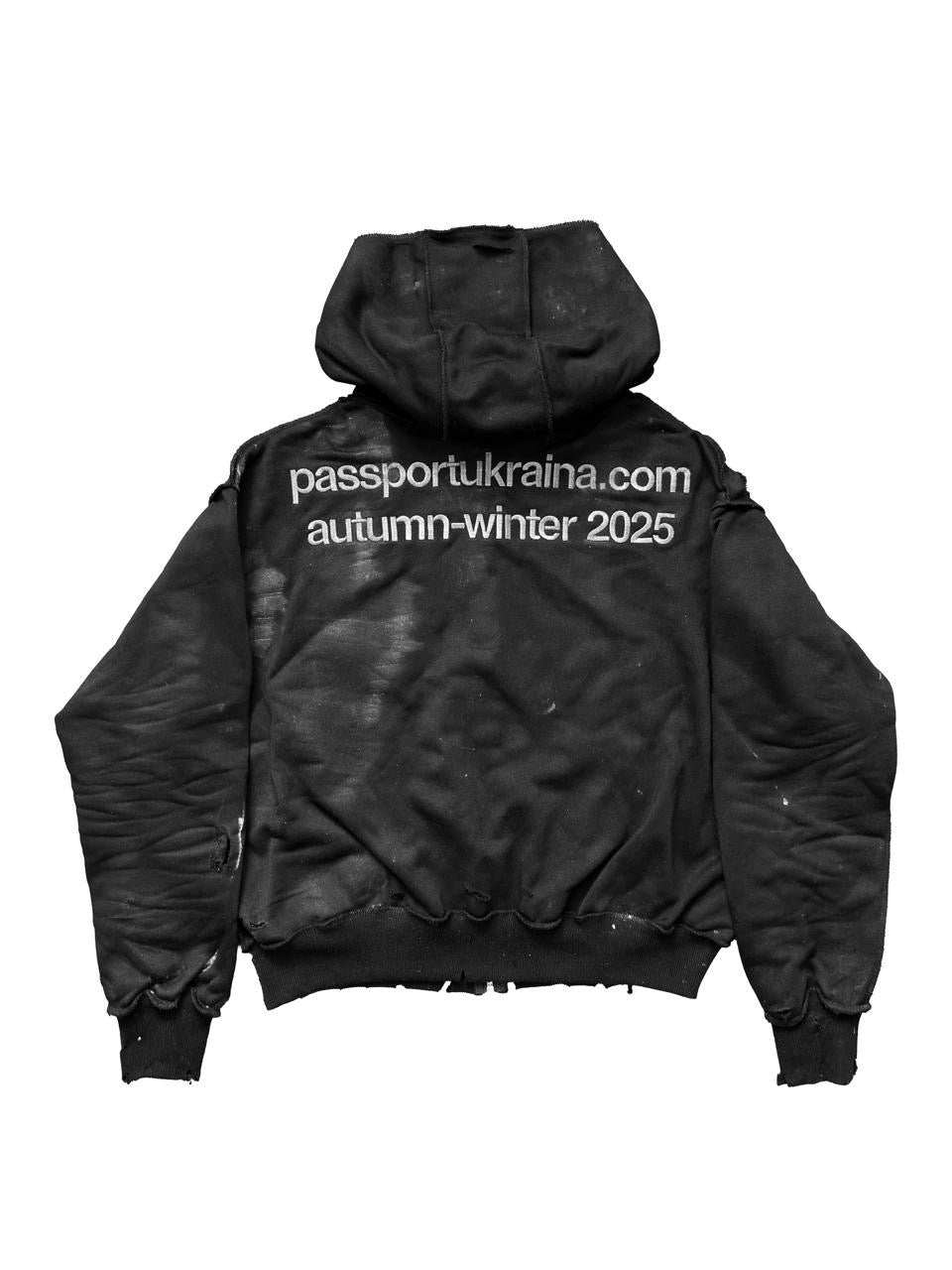 HEAVY WAXED ZIP-HOODIE – PASSPORTUKRAINA