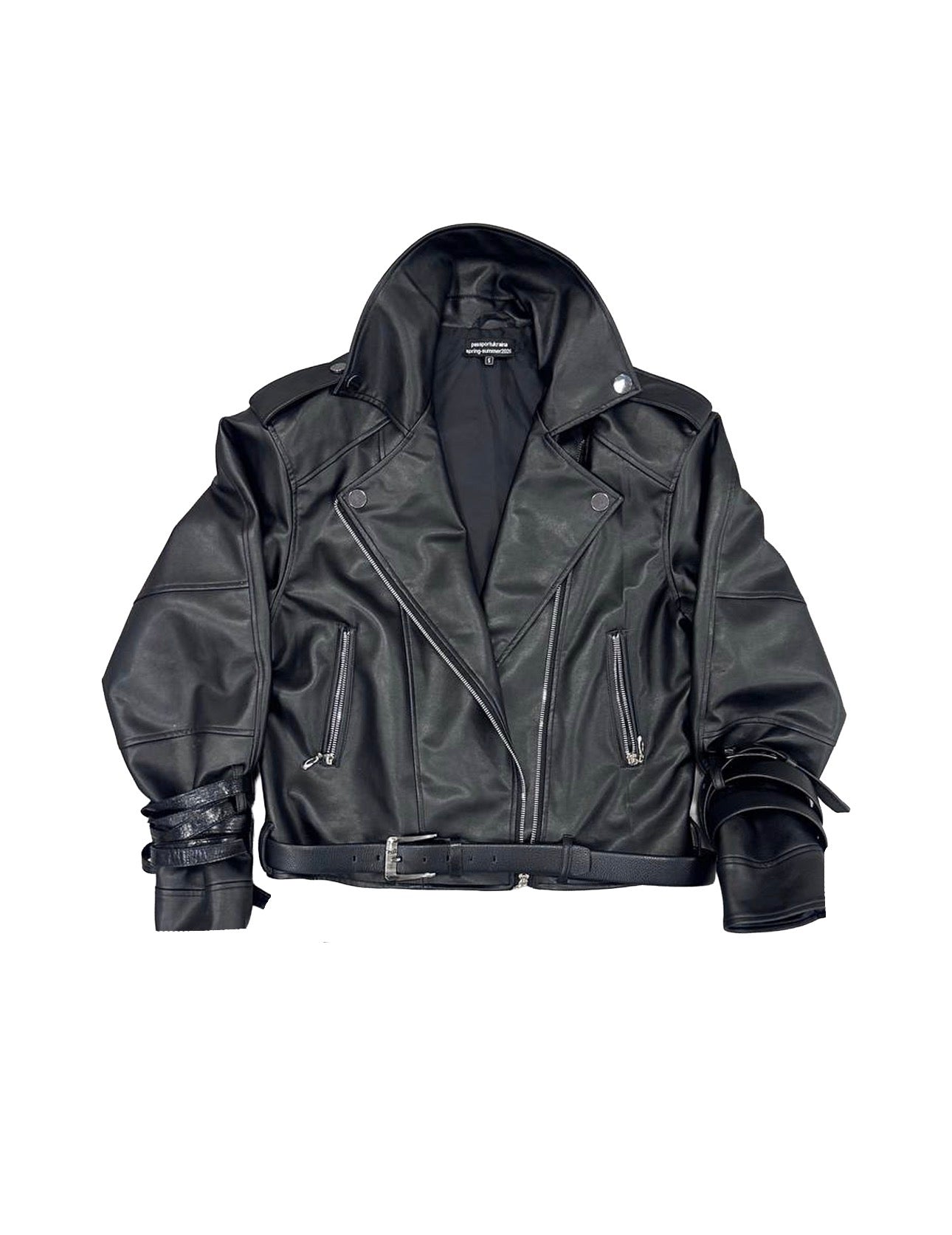 LEATHER SHOULDER PADS JACKET