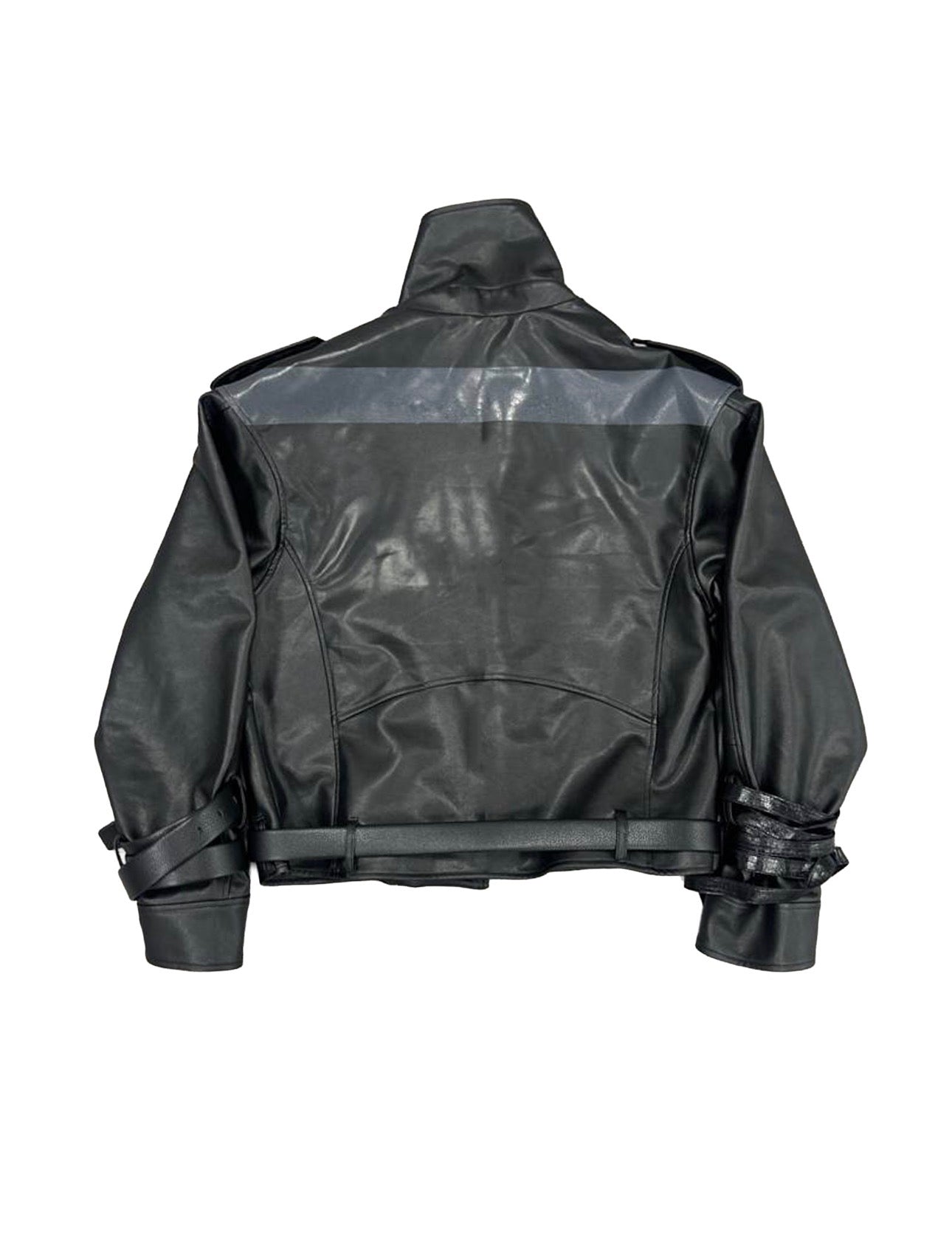 LEATHER SHOULDER PADS JACKET