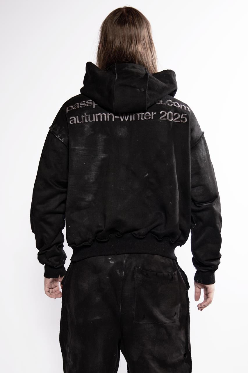 HEAVY WAXED ZIP-HOODIE – PASSPORTUKRAINA